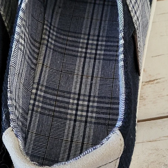 Muk Luks Kyle navy blue slip on sneakers with plaid accents NWOT - Picture 10 of 12